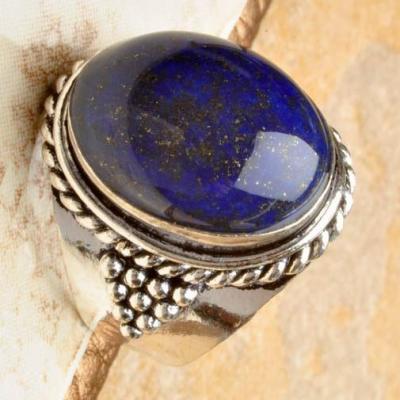 Lpc 102 bague ethnique lapis lazuli t57 12x16mm argent 1 