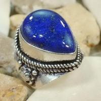 Lpc 104 bague ethnique lapis lazuli t59 15x20mm argent 2 