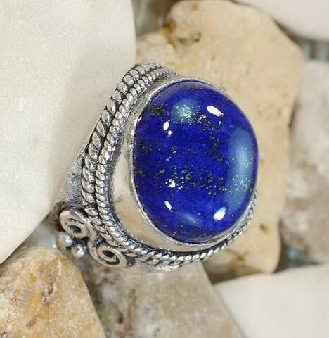 Lpc 105 bague ethnique lapis lazuli t55 16mm argent 3
