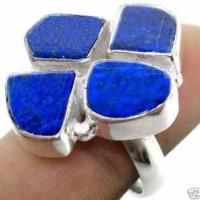 Lpc 117 bague tibetaine lapis lazuli t57 15x10mm argent 1 