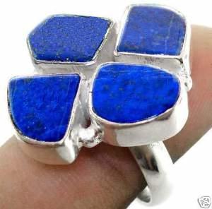 Lpc 117 bague tibetaine lapis lazuli t57 15x10mm argent 1