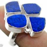 Lpc 117 bague tibetaine lapis lazuli t57 15x10mm argent 2 