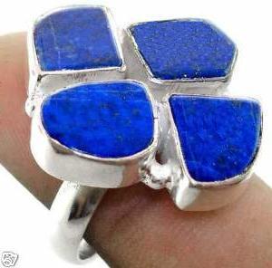 Lpc 117 bague tibetaine lapis lazuli t57 15x10mm argent 1 