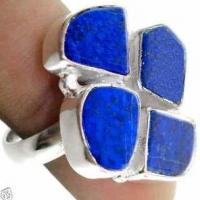 Lpc 117 bague tibetaine lapis lazuli t57 15x10mm argent 3