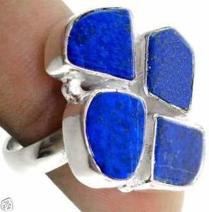 Lpc 117 bague tibetaine lapis lazuli t57 15x10mm argent 3