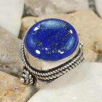 Lpc 118 bague tibetaine lapis lazuli t56 15mm argent 2 