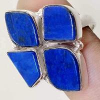 Lpc 119 bague tibetaine lapis lazuli t56 15x10mm argent 3