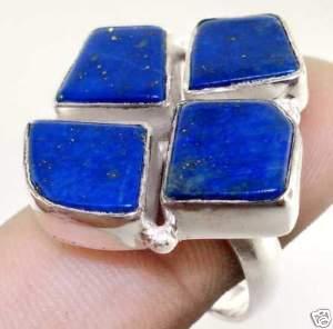 Lpc 120 bague tibetaine lapis lazuli t56 15x10mm argent 1 