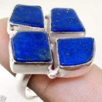 Lpc 120 bague tibetaine lapis lazuli t56 15x10mm argent 2 