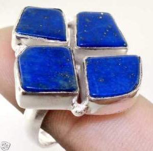 Lpc 120 bague tibetaine lapis lazuli t56 15x10mm argent 1 