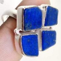 Lpc 120 bague tibetaine lapis lazuli t56 15x10mm argent 3 