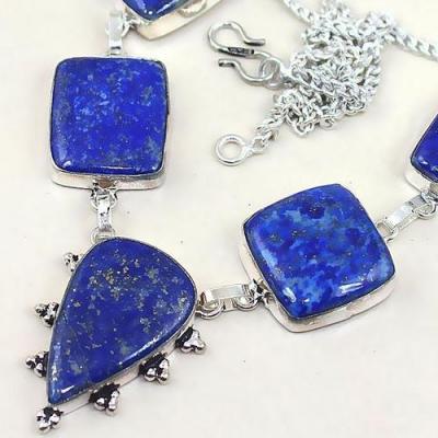 Lpc 159a collier parure sautoir lapis lazuli ethnique afghanistan achat vente bijou argent 925
