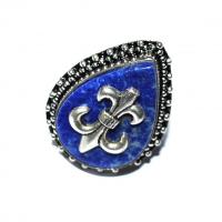 Lpc 160 bague royale lapis lazuli t59 13gr argent 1 