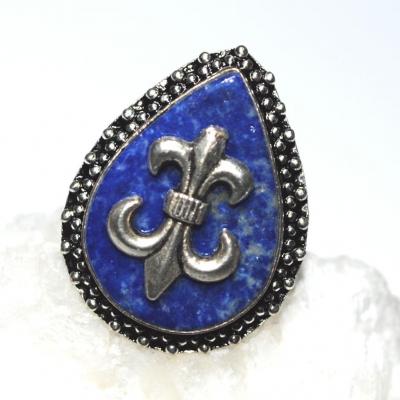 Lpc 160 bague royale lapis lazuli t59 13gr argent 2 