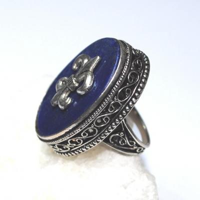 Lpc 173 bague royale lapis lazuli t57 18gr argent 3 
