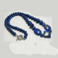 Lpc 182a collier sautoir lapis lazuli bijou ethnique afghan argent 925 achat vente