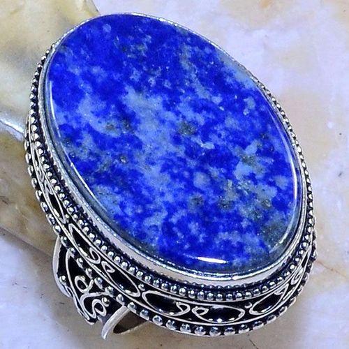 Lpc 192b bague chevaliere t55 lapis lazuli bijou ethnique afghan argent 925 achat vente