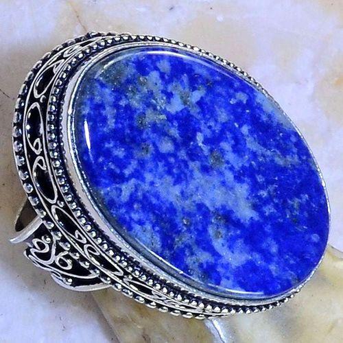 Lpc 192c bague chevaliere t55 lapis lazuli bijou ethnique afghan argent 925 achat vente