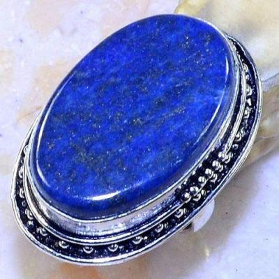 Lpc 193a bague chevaliere t56 lapis lazuli bijou ethnique afghan argent 925 achat vente
