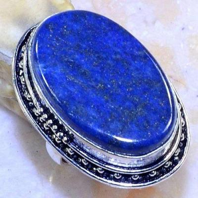 Lpc 193a bague chevaliere t56 lapis lazuli bijou ethnique afghan argent 925 achat vente