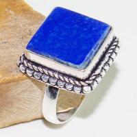 Lpc 198b bague chevaliere t59 lapis lazuli 15x15mm bijou ethnique afghan argent 925 achat vente