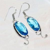 Lpc 206c collier boucles oreilles lapis lazuli topaze bleu bijou afghanistan argent 925 achat vente