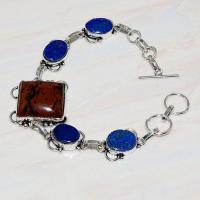 Lpc 208a bracelet lapis lazuli bleu oeil tigre bijou tibet afghanistan argent 925 achat vente