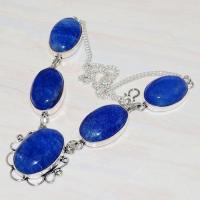 Lpc 209d collier sautoir parure lapis lazuli bijou ethnique tibet afghan argent 925 achat vente