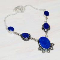 Lpc 211a collier sautoir parure lapis lazuli bijou ethnique tibet afghan argent 925 achat vente