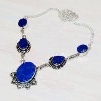 Lpc 211d collier sautoir parure lapis lazuli bijou ethnique tibet afghan argent 925 achat vente