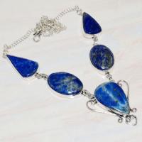 Lpc 218a collier sautoir parure 34gr lapis lazuli bijou ethnique afghan argent 925 achat vente