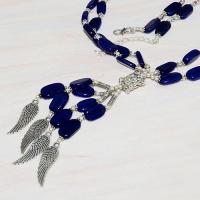 Lpc 222b collier sautoir parure 60gr lapis lazuli ailes ethnique afghan argent 925 achat vente