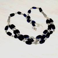 Lpc 223a collier sautoir parure 61gr lapis lazuli ethnique tibet afghan argent 925 achat vente