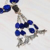 Lpc 224c collier sautoir parure 70gr lapis lazuli chouettes ethnique argent 925 achat vente