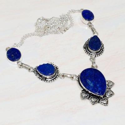 Lpc 229a collier sautoir parure lapis lazuli bijou ethnique tibet afghan argent 925 achat vente