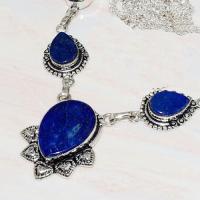Lpc 229b collier sautoir parure lapis lazuli bijou ethnique tibet afghan argent 925 achat vente