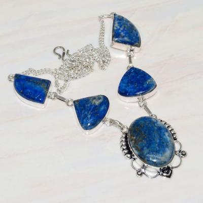 Lpc 232a collier sautoir parure lapis lazuli bijou ethnique tibet afghan argent 925 achat vente