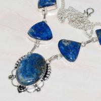 Lpc 232b collier sautoir parure lapis lazuli bijou ethnique tibet afghan argent 925 achat vente