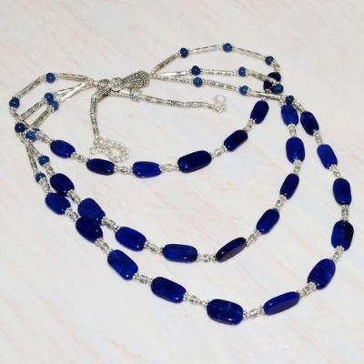 Lpc 239b collier sautoir parure 57gr lapis lazuli bijou tibet afghan argent 925 achat vente
