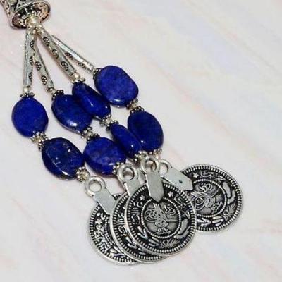 Lpc 240b collier sautoir parure 70gr lapis lazuli pieces bijou ethnique tibet achat vente