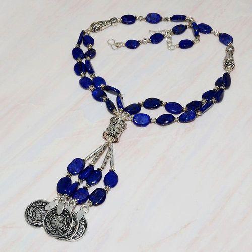 Lpc 240d collier sautoir parure 70gr lapis lazuli pieces bijou ethnique tibet achat vente