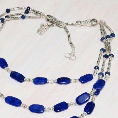 Lpc 241a collier sautoir parure 54gr lapis lazuli ethnique tibet afghan argent 925 achat vente