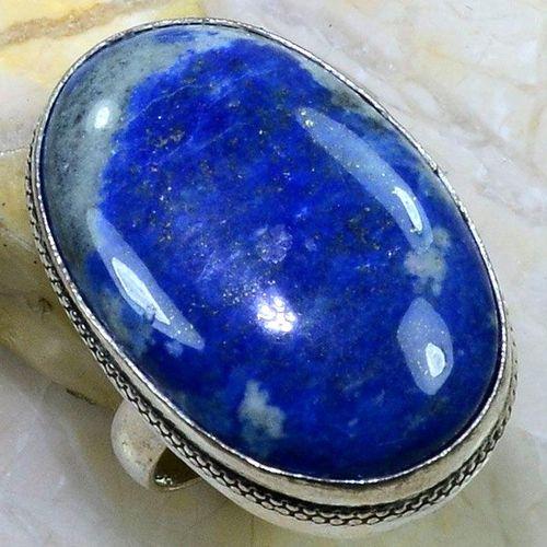 Lpc 247b bague chevaliere t59 lapis lazuli 22x35mm bijou ethnique afghan argent 925 achat vente