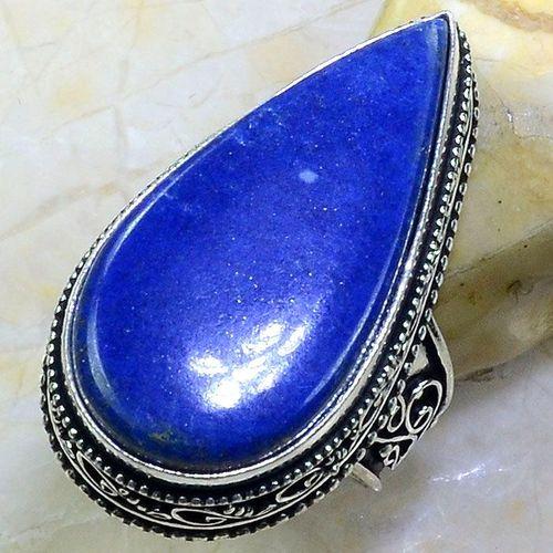 Lpc 248a bague chevaliere t55 lapis lazuli 18x35mm bijou ethnique afghan argent 925 achat vente