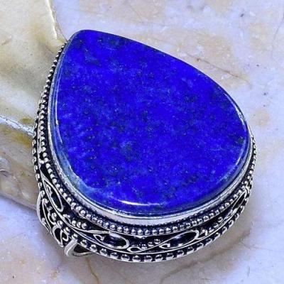 Lpc 250a bague chevaliere t59 lapis lazuli 10x15mm bijou ethnique afghan argent 925 achat vente