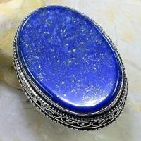 Lpc 251b bague chevaliere t54 lapis lazuli 20x30mm bijou ethnique afghan argent 925 achat vente