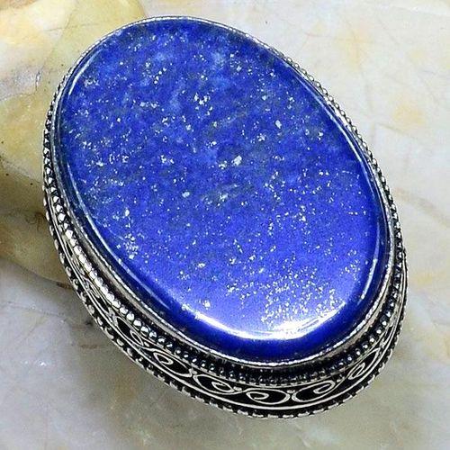 Lpc 251b bague chevaliere t54 lapis lazuli 20x30mm bijou ethnique afghan argent 925 achat vente
