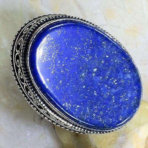 Lpc 251c bague chevaliere t54 lapis lazuli 20x30mm bijou ethnique afghan argent 925 achat vente