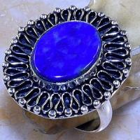 Lpc 252a bague chevaliere t54 lapis lazuli 20x30mm bijou ethnique afghan argent 925 achat vente