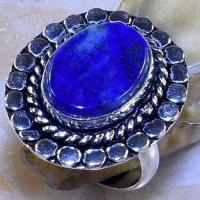 Lpc 253a bague chevaliere t54 lapis lazuli 20x30mm bijou ethnique afghan argent 925 achat vente